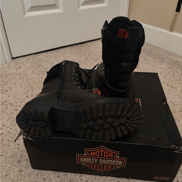 Harley Davidson Women's Dalwood 9.25-Inch Black Motorcycle Boots 7.5 zipper - Picture 4 of 6